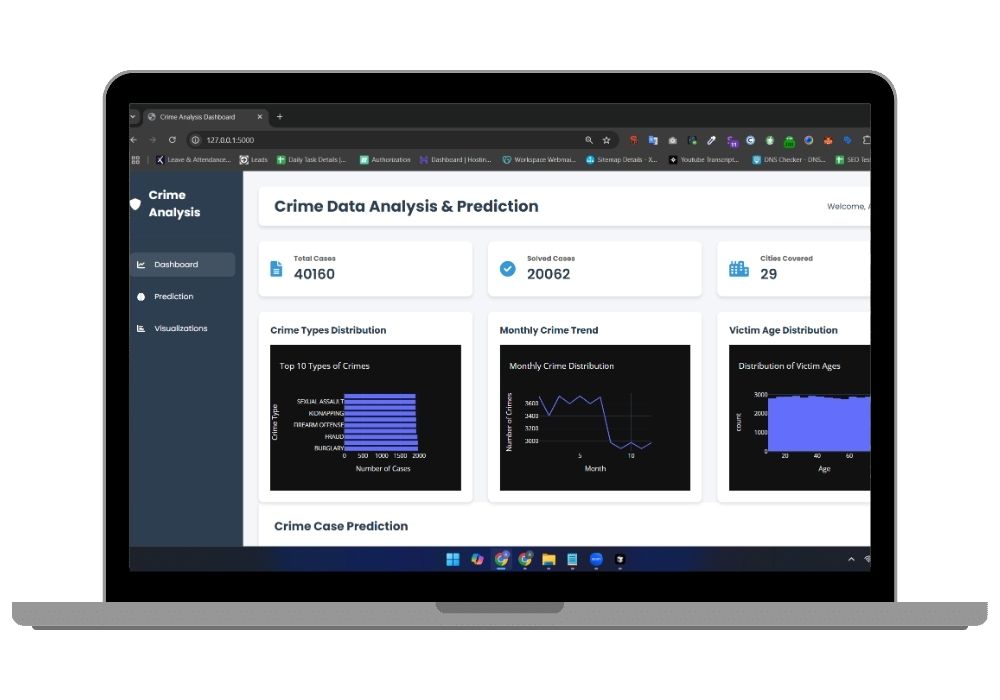 Crime Data Visualization & Prediction Tool – AI-Powered Crime Analytics for Indian Cities