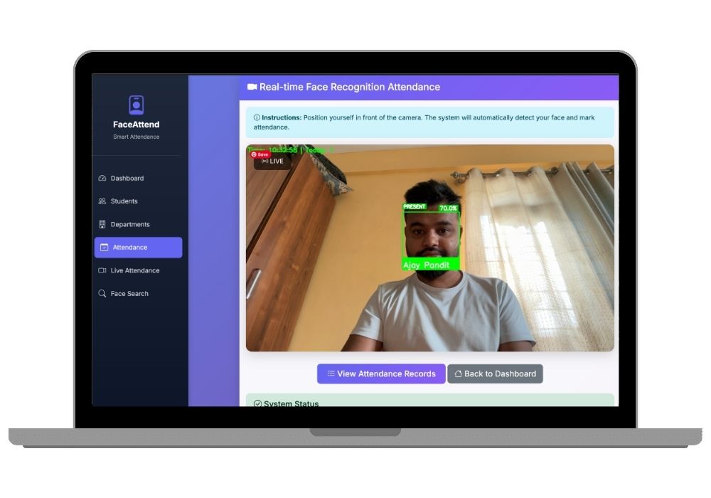 Face Recognition Attendance System with Django & OpenCV - AI-Powered Final Year Project with Source Code