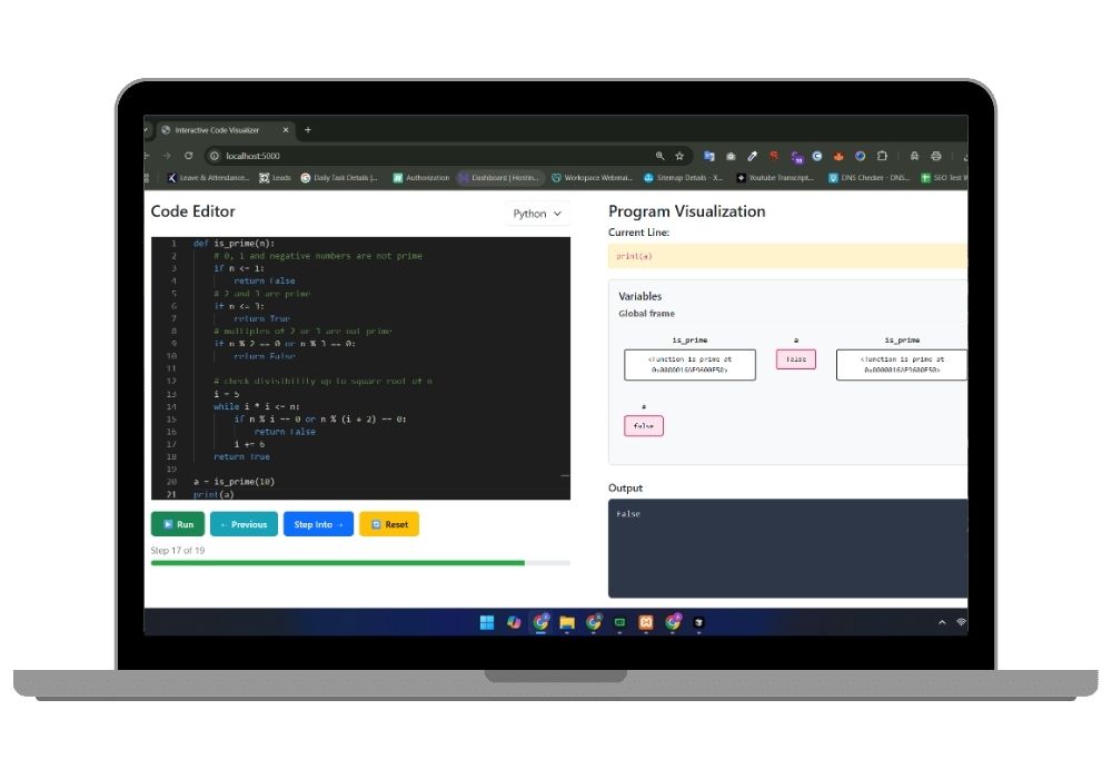 Advanced Multi-Language Code Execution Visualizer - Step-by-Step Programming Debug Tool