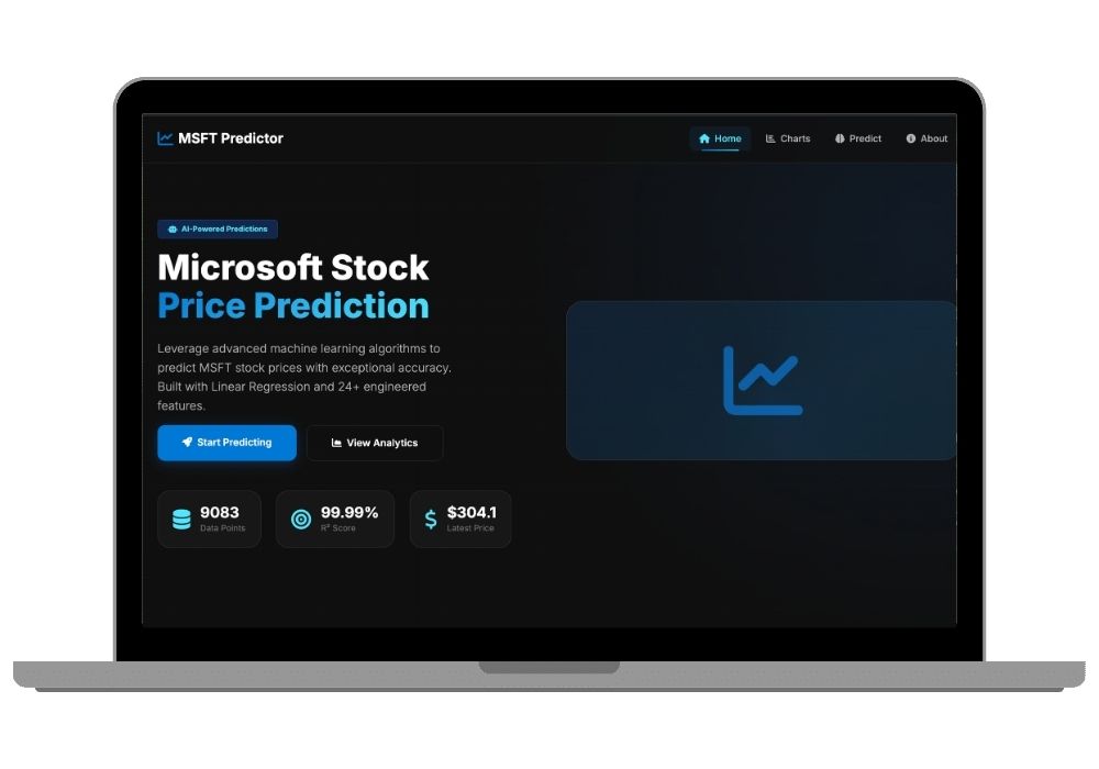AI-Powered Microsoft Stock Price Predictor - Machine Learning Final Year Project with Source Code