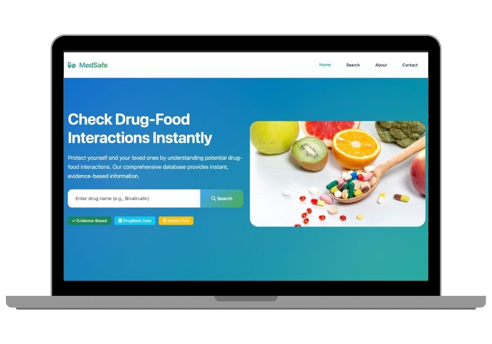 MedSafe - AI-Powered Drug-Food Interaction Checker | Final Year Python Project with Flask