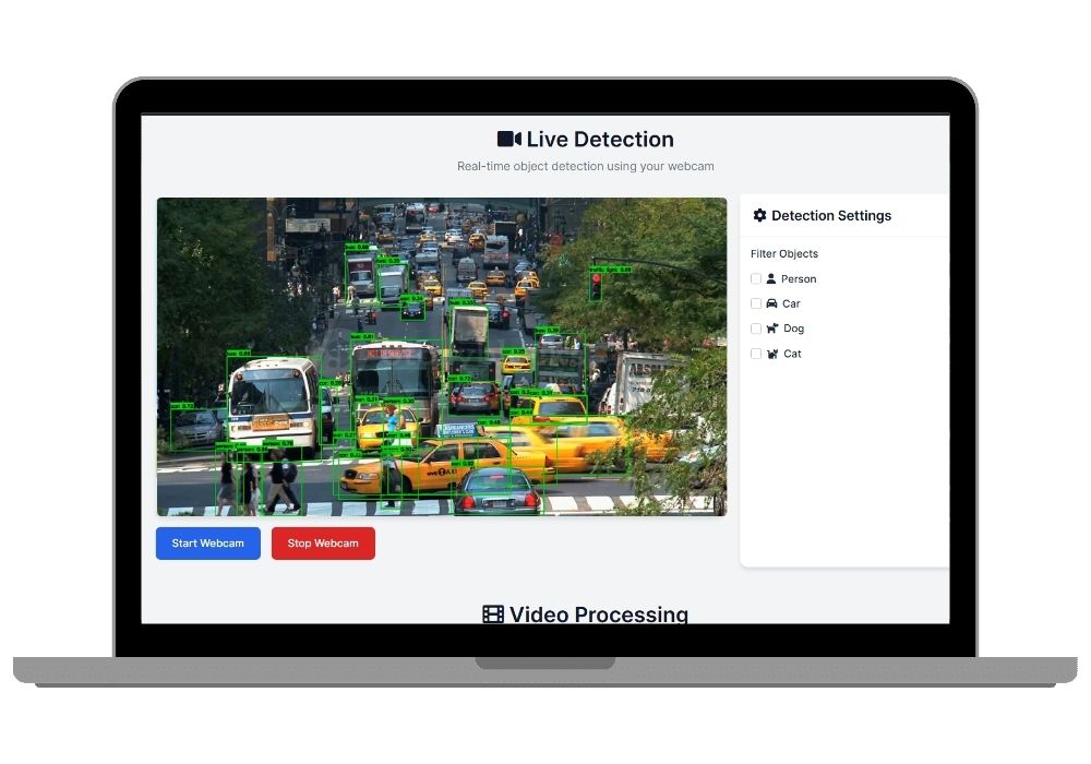 Real-Time Object Detection Web App Using YOLOv8 & Flask | AI-Powered Webcam & Video Processing