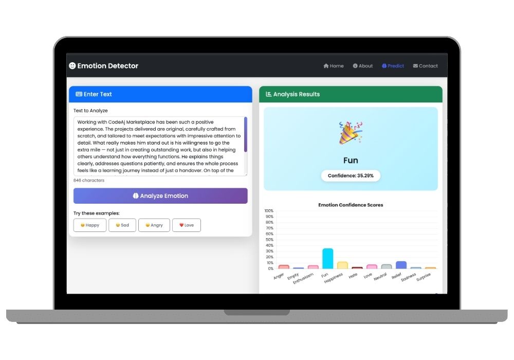 Advanced Text Emotion Detection System with Machine Learning and Real-Time Analysis
